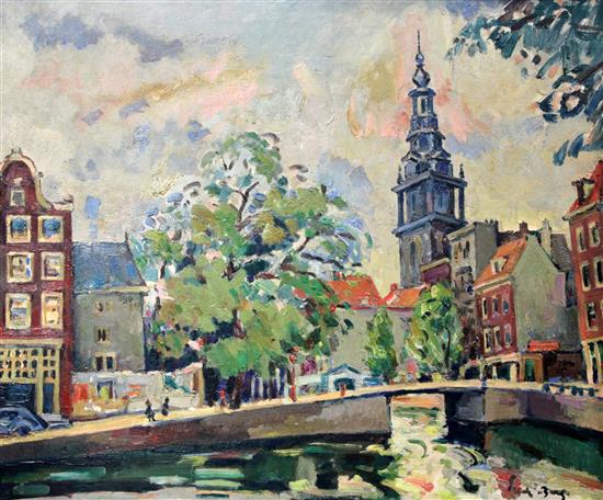 § Emile Baes (Belgian, 1879-1953) Church in Amsterdam, 31 x 37in. Provenance: Christies Sale 2/12/91 Lot 73